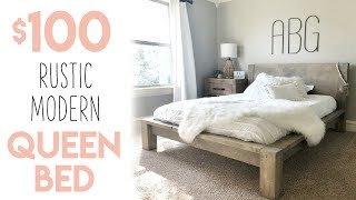 DIY 100 Rustic Modern Queen Bed [upl. by Castor692]