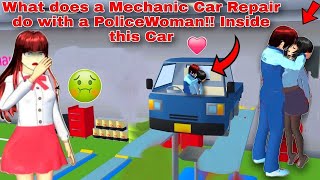 سر الميكانيكي والشرطيه HORROR Secret What Mechanic Do With PoliceWoman inside Car in SAKURA SCHOOL [upl. by Crotty270]