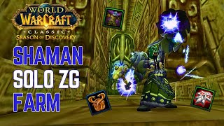 Shaman Solo ZG Farm  Onepull Crocs amp Tigers  Gold Rep Bijous Coins Dolls [upl. by Ahern286]