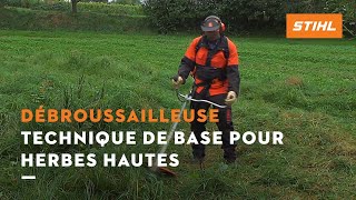 Méthodes de fauchage Technique de base pour herbes hautes  Débroussailleuses STIHL [upl. by Aratehs60]