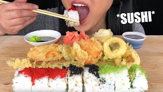 ASMR SUSHI  VEGGIE TEMPURA  Eating Sounds  Spicy Masago 寿司 鮨 刺身  ASMR Phan [upl. by Yoj]