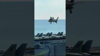 USAF F35s incredible vertical landing on Aircraft Carrier [upl. by Ahselef863]