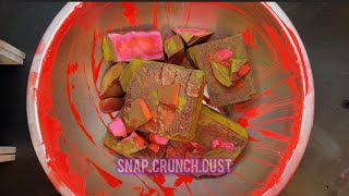 Crispy Crunchy Double Dyed Red Blocks  Oddly Satisfying  ASMR  Sleep Aid [upl. by Lief667]