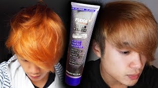 Getting rid of ORANGE HAIR✨ FUDGE Violet Toning Shampoo [upl. by Notyap359]