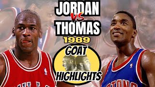 Michael Jordan vs Isiah Thomas  True Highlights Offense Defense Missed Shots etc [upl. by Fulmer]