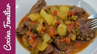 Estofado de ternera con verduras Recetas para dieta [upl. by Lyrradal]