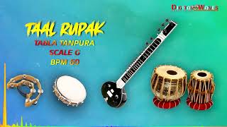 Rupak Taal With Tanpura  Scale G 60 BPM  40 Minutes Loop  Best Rupak Taal Riyaz  Ghazal Bhajan [upl. by Reynold110]