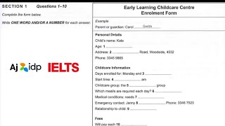 Early learning childcare centre enrolment form ielts listening IELTS Listening For academic 👩‍🎓 [upl. by Ahsekyt]