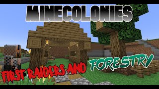 Minecolonies  Minecraft 119  12  Shire Style Foresters Hut  Our First Pitiful Raid [upl. by Nappie]