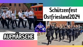 Schützenfest Ostfriesland 2024  Aufmärsche  komplett von Burhafe bis Emden [upl. by Refenej]