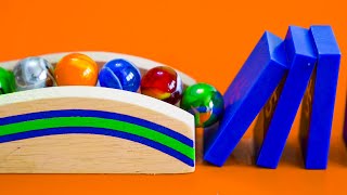 AMAZING Domino amp Marble Tricks ft Jelles Marble Runs [upl. by Hinckley]