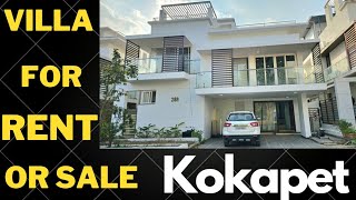 4500 SqFeet Triplex Villa For Sale or Rent In Gated Community  Hyderabad  Kokapet  350 Sqyards [upl. by Anairam]