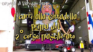 Carnevale di Viareggio 2024I carri in Cittadella prima del 2°Corso mascherato [upl. by Eittol562]