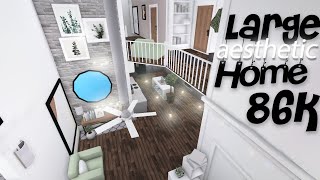 Large aesthetic family home 86k  with big kitchen Bloxburg build [upl. by Zetrauq]