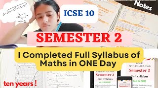 I Completed Full Syllabus of Maths In One Day😱🤯ICSE 10  Last Month Strategy [upl. by Gazzo]