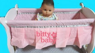 American Girl Bitty Baby Gets a new TOYS R US CRIB Oh So Sweet Crib by YOU amp ME [upl. by Damali395]