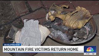 Mountain Fire victims return home to salvage items from the rubble [upl. by Ellennej]