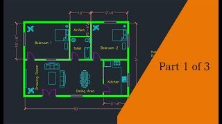 Making a simple floor plan in AutoCAD Part 1 of 3 [upl. by Horwath]