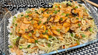 Singaporean Rice  Authentic Recipe  Restaurant Style Singaporean Rice  Quick and Easy Recipe [upl. by Grover]