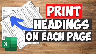 How to Print Column Headings on Each Page in Excel [upl. by Grantley]