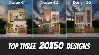 20X50 Feet 1000 Sqft Top 3 Best House Designs with Cutout Plans  6x15 Meter  110 Gaj [upl. by Elodea]