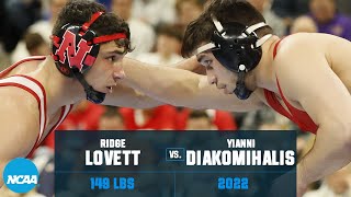 Yianni Diakomihalis vs Ridge Lovett 2022 NCAA wrestling championship final 149 lb [upl. by Laekcim]