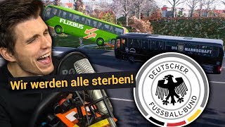 Deutsche Nationalmannschaft zerstört FLIXBUS ✪ Fernbus Simulator mit Lenkrad [upl. by Desmund]