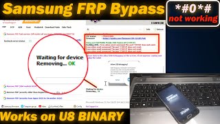 How to Bypass FRP on Samsung U8 Firmware 2024  Samsung FRP Bypass 2024  Samsung u8 frp [upl. by Ahsienot]