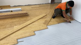 Easily Install Bamboo Flooring For Bedroom  How To Install Hardwood Flooring [upl. by Ainel]