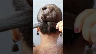 Very easy bun hair style girl for diwali special diwali ytshorts longhair hairtutorial [upl. by Poucher]