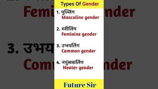 Types Of Gender । Masculine gender Feminine gender Common gender Neuter gender [upl. by Ylas]