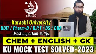 KU Mock Test 2023 ChemistryEnglishGK [upl. by Esinwahs]