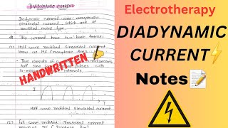 DIADYNAMIC CURRENT NOTES🫂⚡️electrotherapy physiotherapy 2nd year [upl. by Damick814]