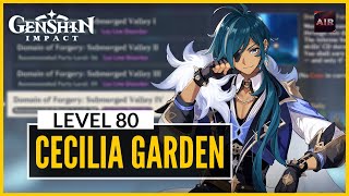 Genshin Impact  Cecilia Garden Level 80 Guide【F2P With No 5 Star Heroes】 [upl. by Dustin824]