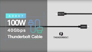 A3007 USB Type C Thunderbolt 3 Cable 40Gbps100W Charging 23 feet07 Meters 5A20V [upl. by Haroppiz]