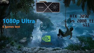 RTX 3090 vs RTX 2080 TI SLI  1080p Ultra Rtx Mode Rendering  50 On Benchmark Review [upl. by Enawtna660]