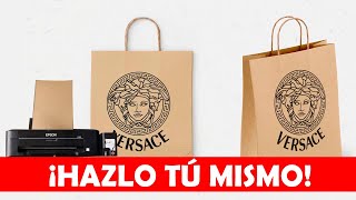 BOLSAS de PAPEL personalizadas ¡HAZLO CON TU IMPRESORA DE CASA  PAPER BAG KRAFT DIY [upl. by Hevak572]