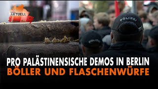 Propalästinensische Demos In Berlin  Böller und Flaschenwürfe [upl. by Turrell]