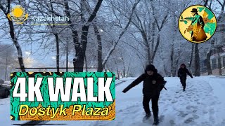 4K Almaty Kazakhstan Walk in the Snow to Dostyk Plaza 🇰🇿❄️ [upl. by Octavius]