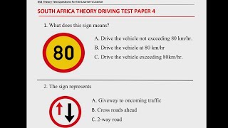 K53 Learners Test South Africa Question and Answer  Lesson 4 [upl. by Nireil]