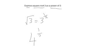 EXPRESSING ROOT 3 AS A POWER OF 3 GCSE 91 MATHS GRADE 45 MATHS KS3 MATHS 11 MATHS 13 MATHS AS [upl. by Eeznyl]