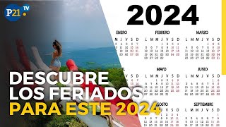 Más DESCANSOS Calendario Completo de FERIADOS 2024 en Perú [upl. by Atteiram]