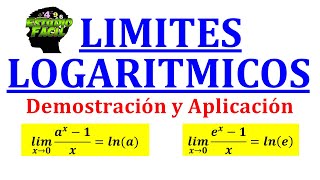 Limites LOGARÍTMICOS  DEMOSTRACIÓN y ejercicios resueltos [upl. by Darrel]