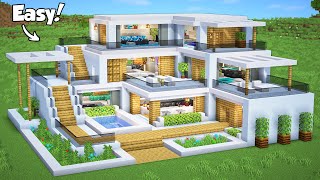 Minecraft How to Build a Modern House Tutorial Easy 46  Interior in Description [upl. by Fredella468]