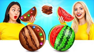 Chocolate Vs Real Food Challenge  Chocolate Food Cooking Challenge by XChallenge [upl. by Alael]