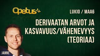 Derivaatan arvot ja kasvavuusvähenevyys teoriaa [upl. by Dorion74]