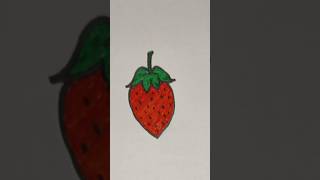 Easy Strawberry 🍓 Drawing  drawing painting art [upl. by Nnyl]