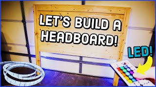 How to Build a Modern Headboard  DIY  LED 💡 [upl. by Sillaw]