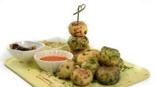 Appetizer Recipes  Trio of Fried Matzo Balls [upl. by Aiht]