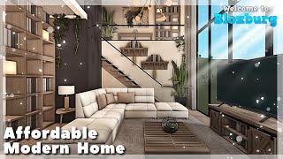 BLOXBURG Warm Affordable Modern Home Speedbuild interior  full tour Roblox House Build [upl. by Puna]